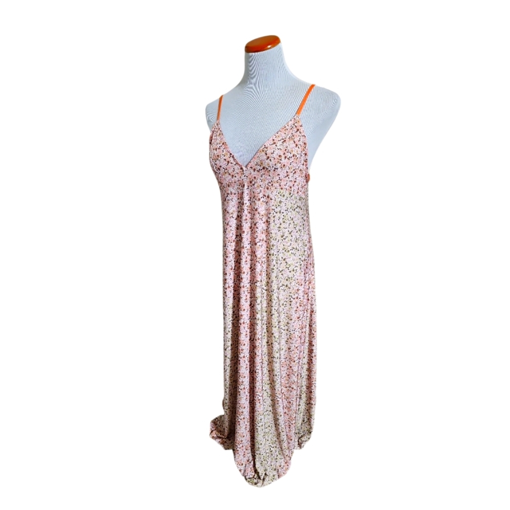 Zara Floral Printed Babydoll Slinky Midi Dress Sz M